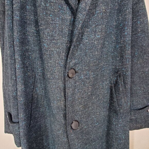 Vintage Lockburne By Locketz Wool Blend Overcoat Size 42 Dark Grey 50" Long - Picture 9 of 12